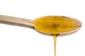 Olive Oil Poured from A Spoon Royalty Free Stock Photo