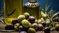 Olive Oil Production and Extraction Process. Olive Harvest.