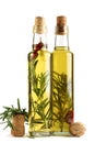 Olive oil with rosemary, garlic and pepper. Royalty Free Stock Photo