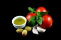 Olive Oil, Tomatoes, Garlic Royalty Free Stock Photo