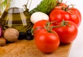 Olive oil and tomatoes and other vegetables