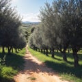 Olive oil trees are full of olives. Royalty Free Stock Photo
