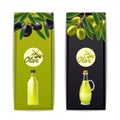 Olive oil vertical banners set Royalty Free Stock Photo