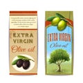 Olive oil vertical banners set Royalty Free Stock Photo