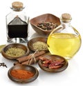 Olive Oil, Vinegar And Spices Royalty Free Stock Photo