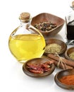 Olive Oil,Vinegar And Spices Royalty Free Stock Photo