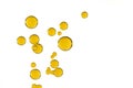 Yellow olive oil bubbles Royalty Free Stock Photo