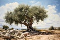 Olive tree (Olea europaea) - Mediterranean (Generative AI)