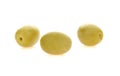 Olive pickle on white background.