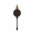 Olive Spoon Icon: Dark Maroon And Bronze Meiji Art Style