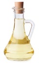 Olive or sunflower oil in glass bottle isolate Royalty Free Stock Photo