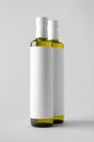 Olive / Sunflower / Sesame Oil Bottle Mock-Up - Two Bottles. Blank Label