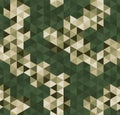 Vector trendy low poly seamless pattern. Camouflage polygonal background Royalty Free Stock Photo