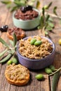Olive tapenade and toast Royalty Free Stock Photo