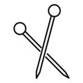 Olive toothpick icon outline vector. Tooth stick