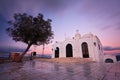 Olive tree and a church, Athens. Royalty Free Stock Photo