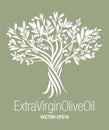 Olive Tree. Extra virgin olive oil symbol.