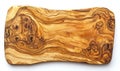 Olive wood cutting board isolated on white background Royalty Free Stock Photo