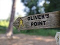Oliver's point sign to show local beauty spot at nescliffe