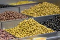 Olives. Of all varieties and in all shapes! Blacks, greens, bigs, little ones, Syrians, Arabs, Royalty Free Stock Photo