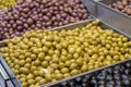 Olives. Of all varieties and in all shapes! Blacks, greens, bigs, little ones, Syrians, Arabs, Royalty Free Stock Photo