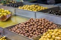 Olives. Of all varieties and in all shapes! Blacks, greens, bigs, little ones, Syrians, Arabs, Royalty Free Stock Photo