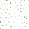 Olives branch vector seamless pattern. Green olive on white background Royalty Free Stock Photo