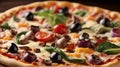 Olives can add a delicious briny and savory flavor to your pizza. Royalty Free Stock Photo