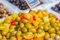 Olives at a farmers market in Nice France Royalty Free Stock Photo