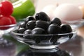 Olives and ingrediens are ready to use for cooking Royalty Free Stock Photo