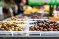 Olives on the marketplace Royalty Free Stock Photo