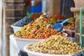 Olives on Moroccan market (souk) in Essaouira, Morocco