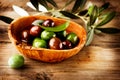 Olives and Olive Oil Royalty Free Stock Photo