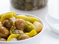 Olives with onions Royalty Free Stock Photo