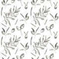 Olives seamless pattern Royalty Free Stock Photo