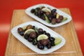 Olives served in authentic greek style