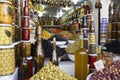 Olives in shop in souq in Marrakech