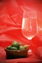 Olives and wine Royalty Free Stock Photo