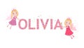 Olivia female name with cute fairy