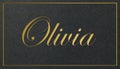 Olivia Name Card: Golden Shining Elegance