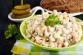 Olivier salad. Traditional Russian cuisine.