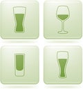 Olivine Square 2D Icons Set: Alcohol glass