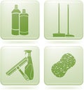 Olivine Square 2D Icons Set: Cleaning