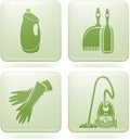 Olivine Square 2D Icons Set: Cleaning