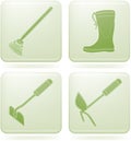Olivine Square 2D Icons Set: Garden Tools