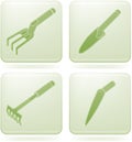 Olivine Square 2D Icons Set: Garden Tools