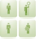 Olivine Square 2D Icons Set: Occupation Royalty Free Stock Photo