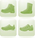 Olivine Square 2D Icons Set: Sport Shoes