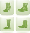 Olivine Square 2D Icons Set: Woman's Shoes