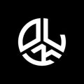 OLK letter logo design on black background. OLK creative initials letter logo concept. OLK letter design Royalty Free Stock Photo